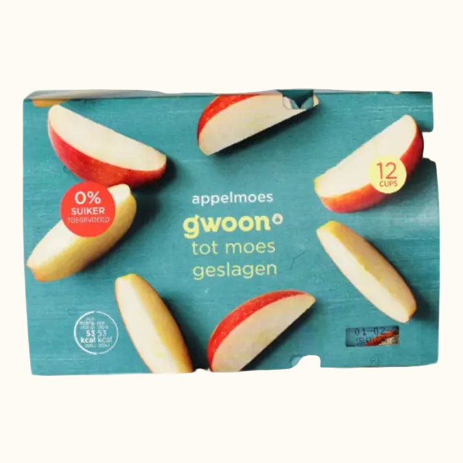 Compotes de pommes Gwoon en pots de 12 pots (1,2 kg)