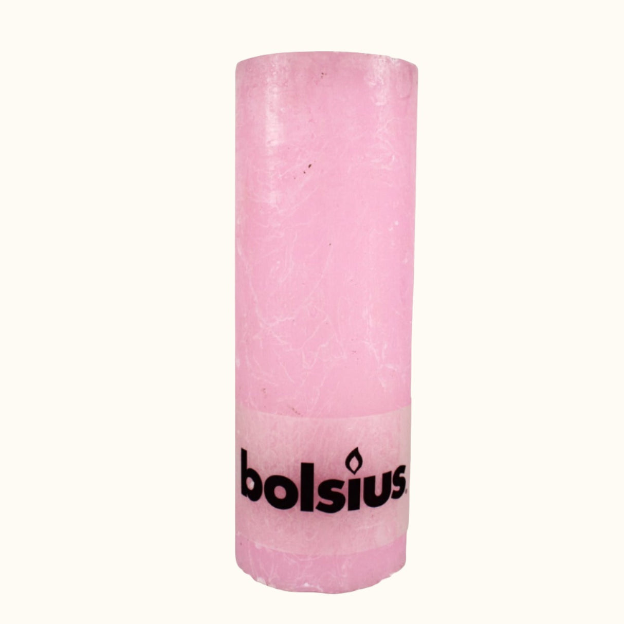 Bougie rustique Bolsius rose 19 cm