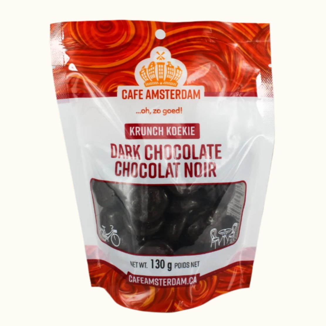 Café Amsterdam Krunch Koekie Chocolat Noir 130g (Kruidnoten)