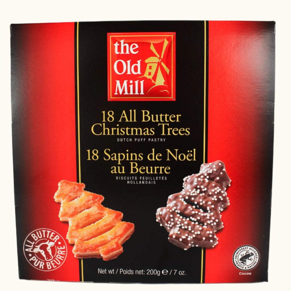 Le Vieux Moulin - Noël - 18 Sapins en Beurre 200g