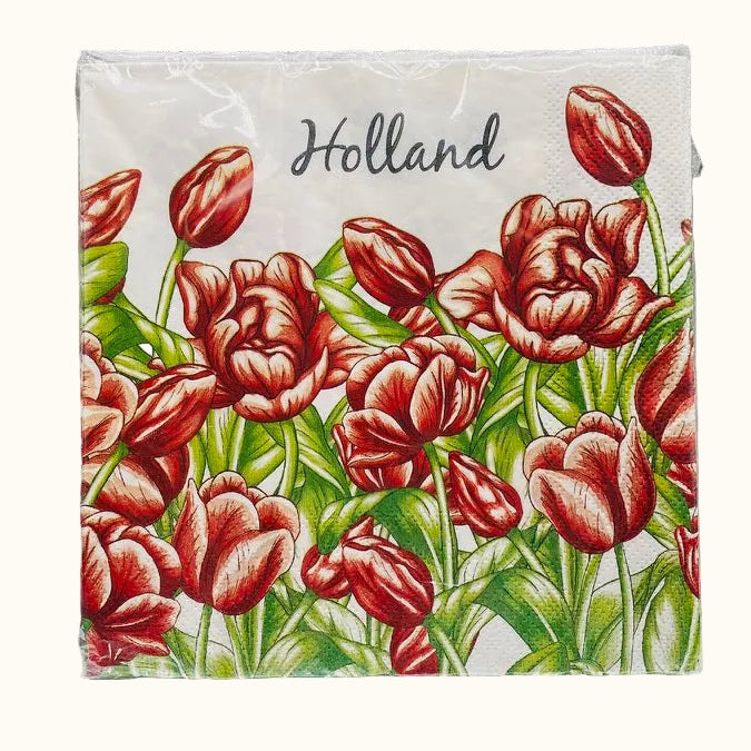 Serviettes 3 épaisseurs Tulipes Rouge