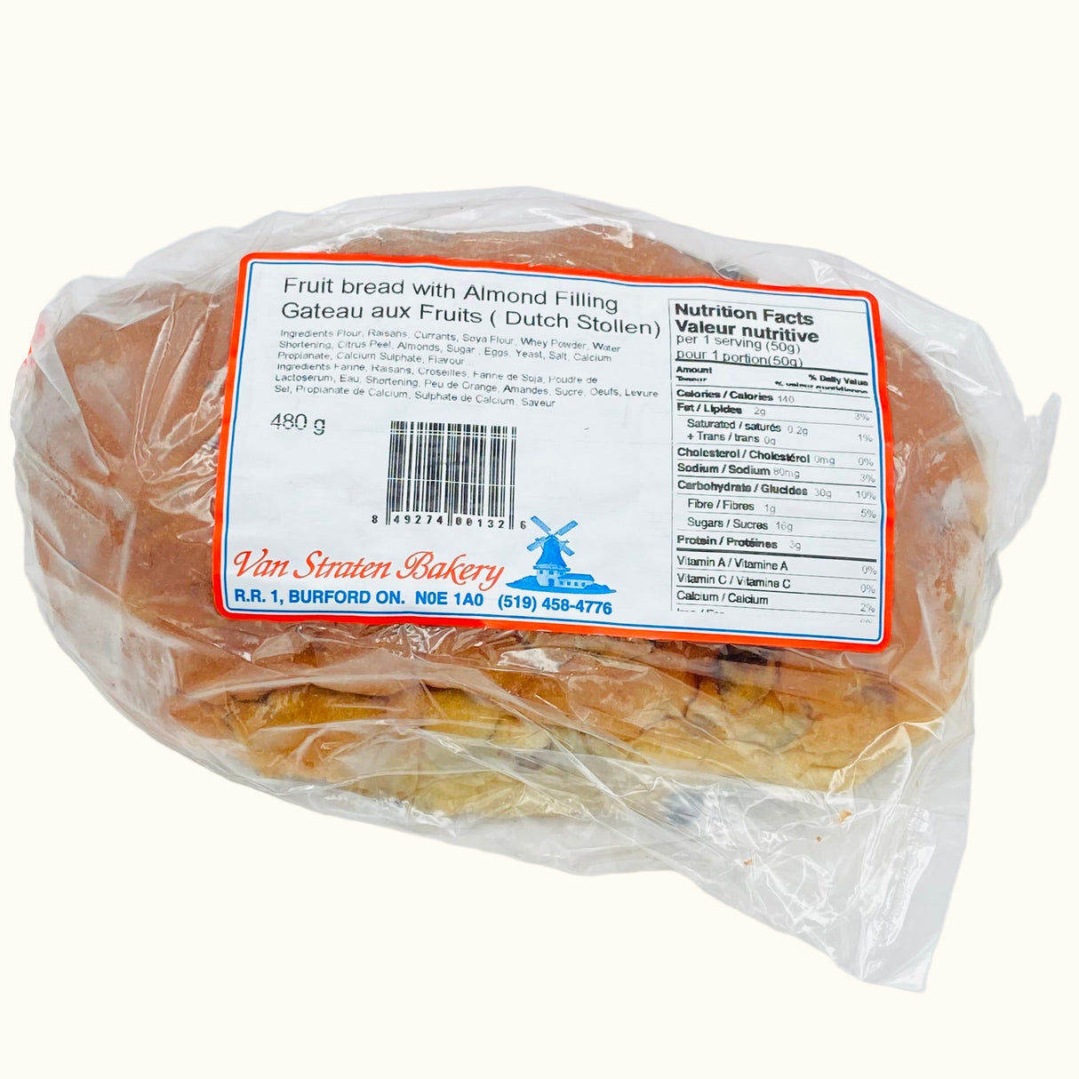 Bakkerij Van Straten Stollen met Amandelvulling KLEIN