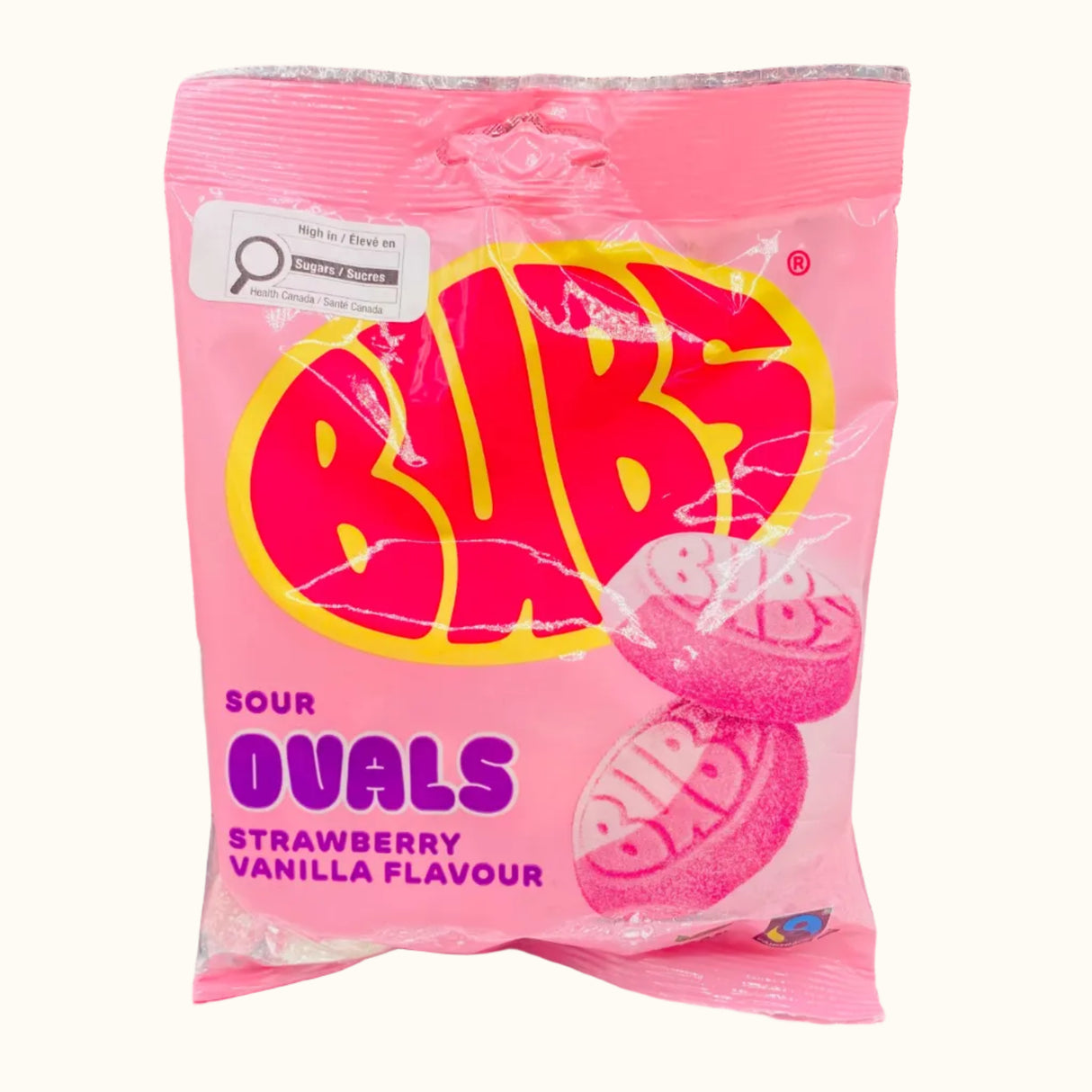 Bubs Sour Ovals Strawberry Vanilla 90g