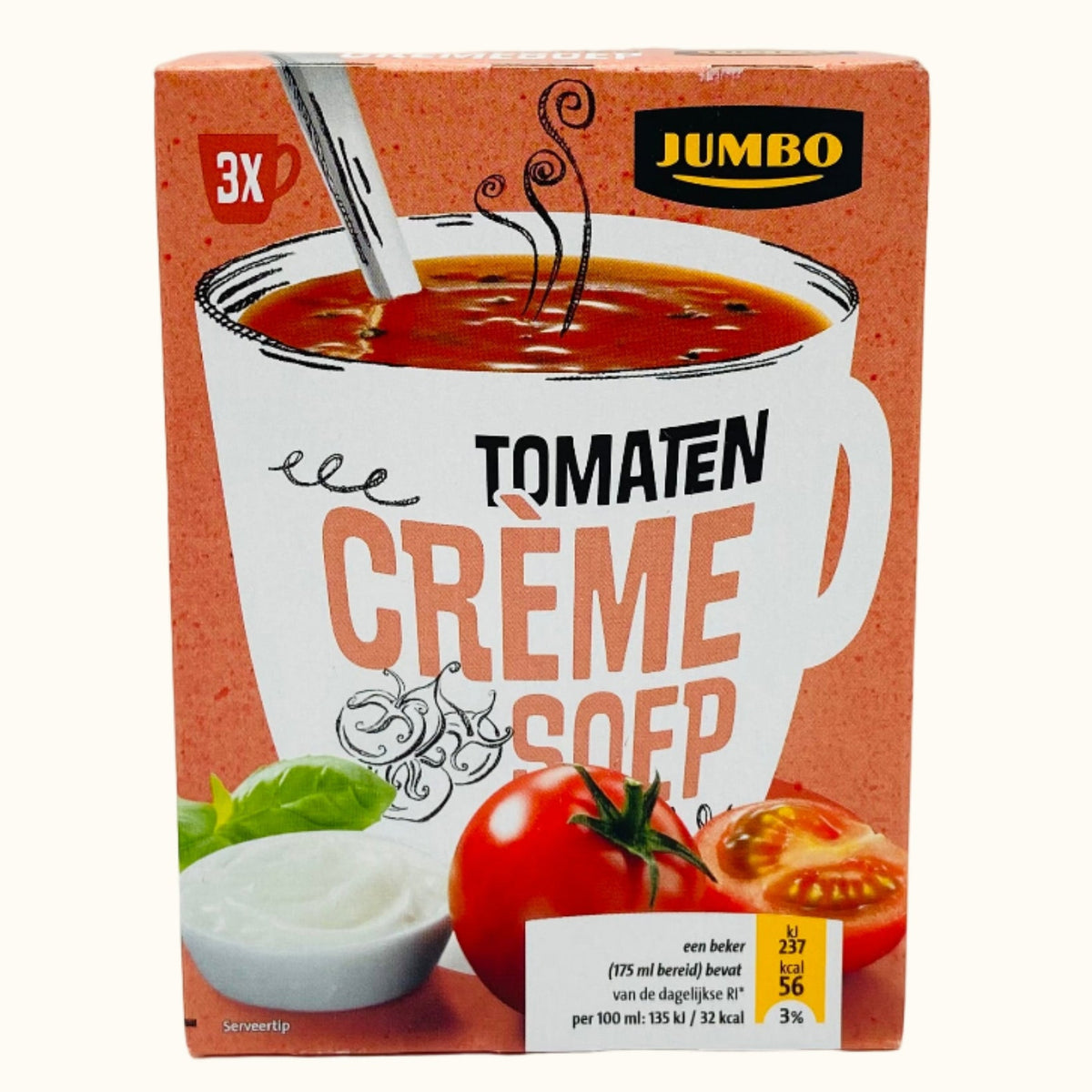 Jumbo beker tomatensoep, 3-pack van 46 g