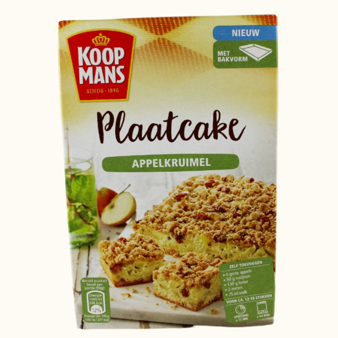 Koopmans Plaatcake Gâteau Crumble Aux Pommes 450g