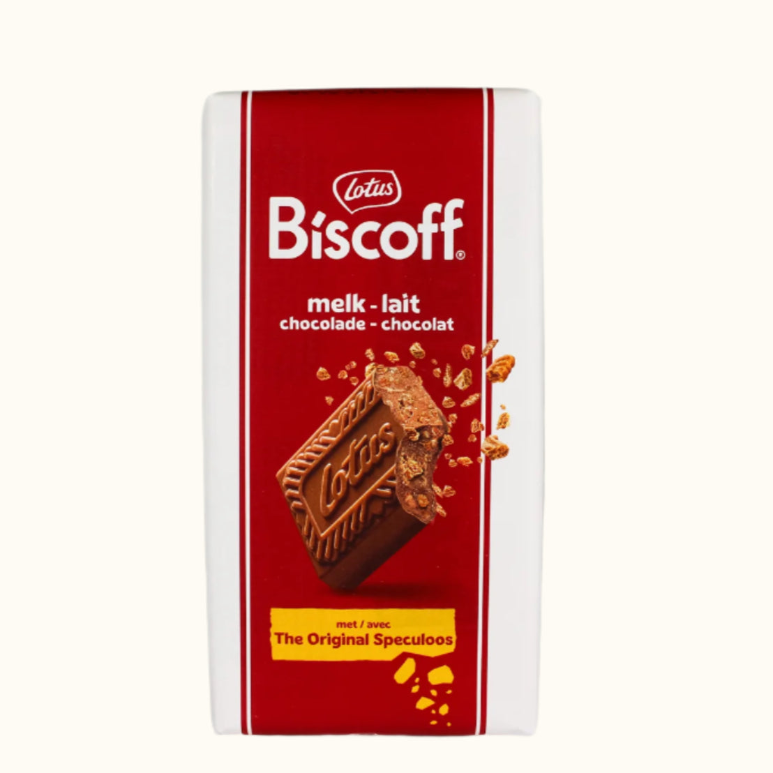 Barre chocolatée Lotus Biscoff grand format au lait croustillant/miettes spéculoos 180 g