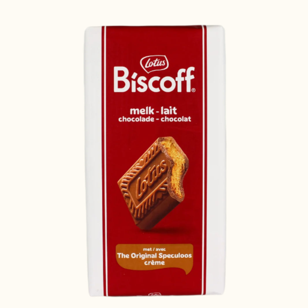 Lotus Biscoff grote chocoladereep met melk, speculoos en crème, 180 g