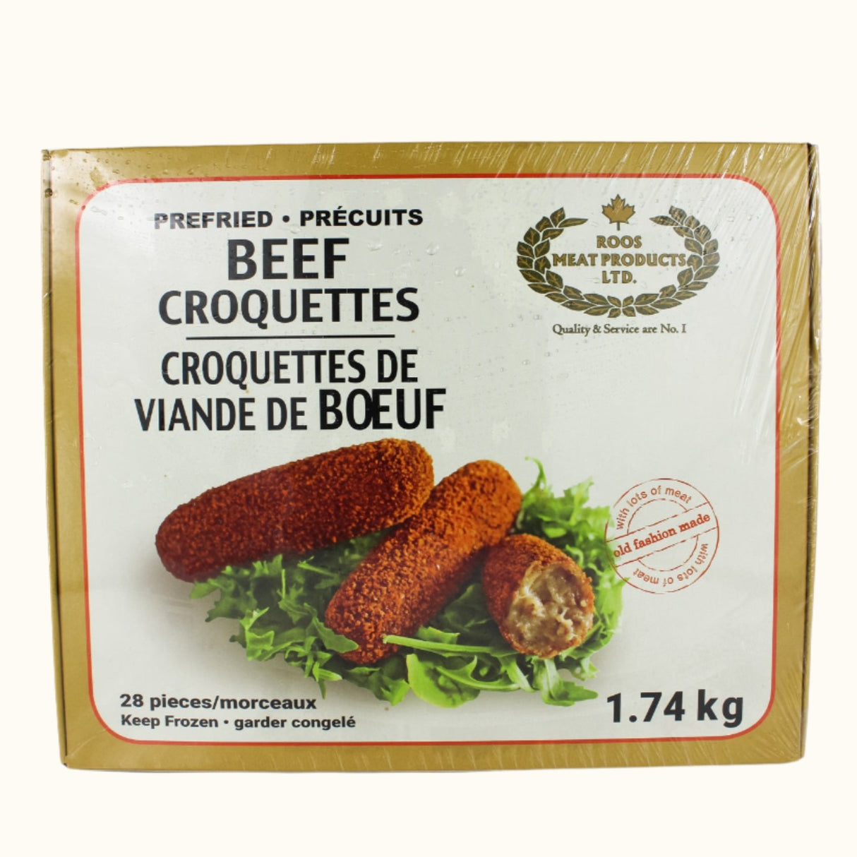 Roos Meat Products VOORGEBAKKEN Rundvleeskroketten Doos Van 28