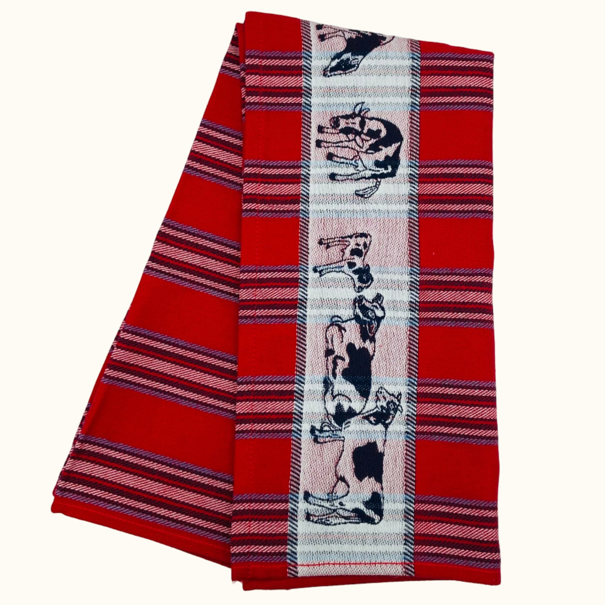 DDDDD Friesian Red Tea Towel 65x60cm