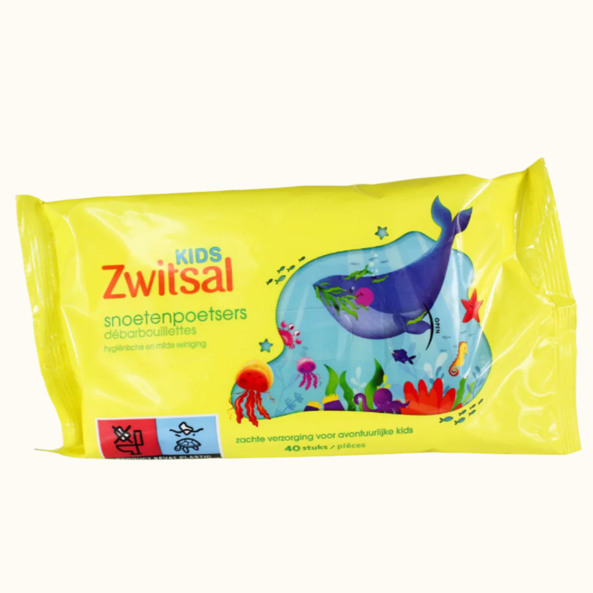 Lingettes pour le visage Zwitsal Kids (Snoetenpoetsers) 40 lingettes