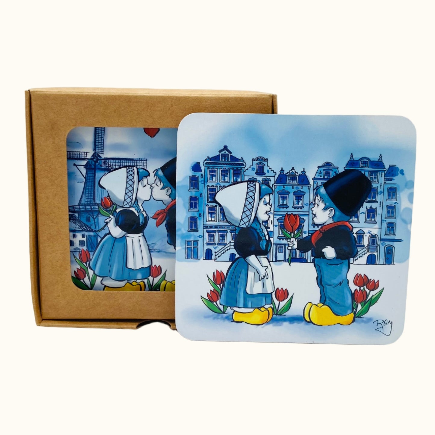 Coaster Box – Kissing Couple Holland (Craft Box)