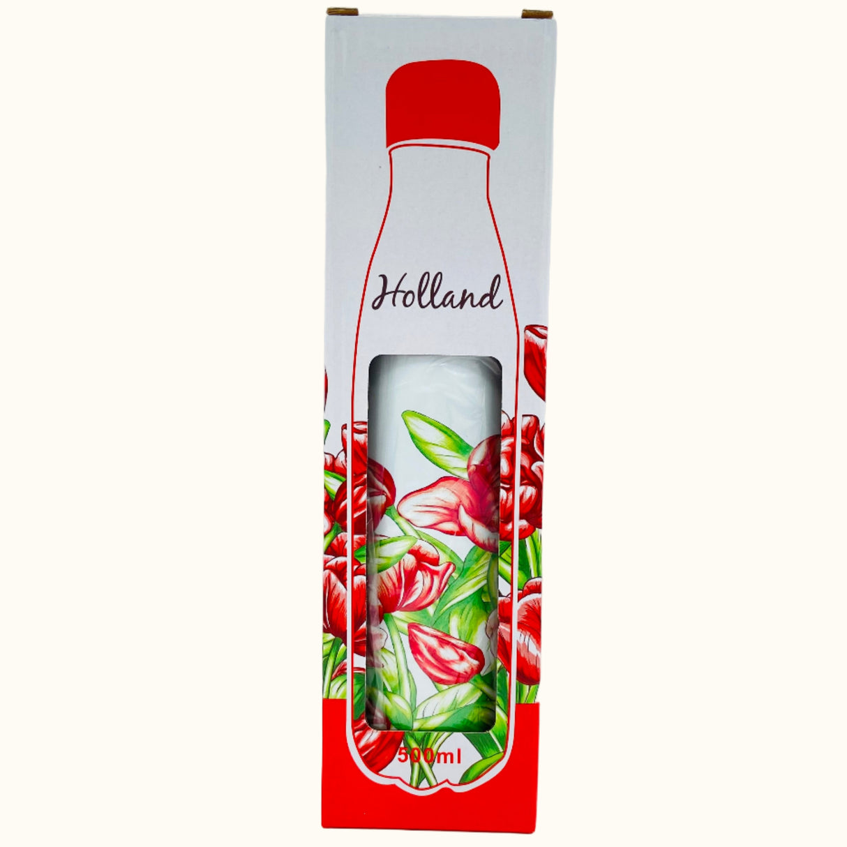 Bouteille d'eau Tulipes rouges