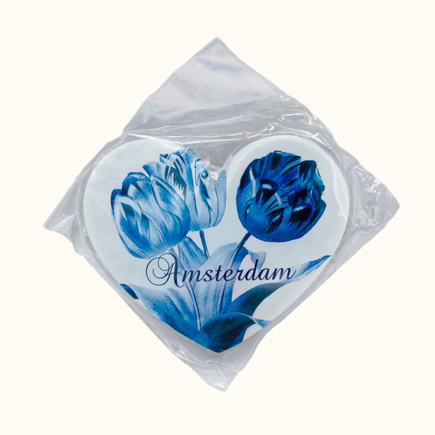 Heart Magnet – Tulips Amsterdam Souvenir Blue