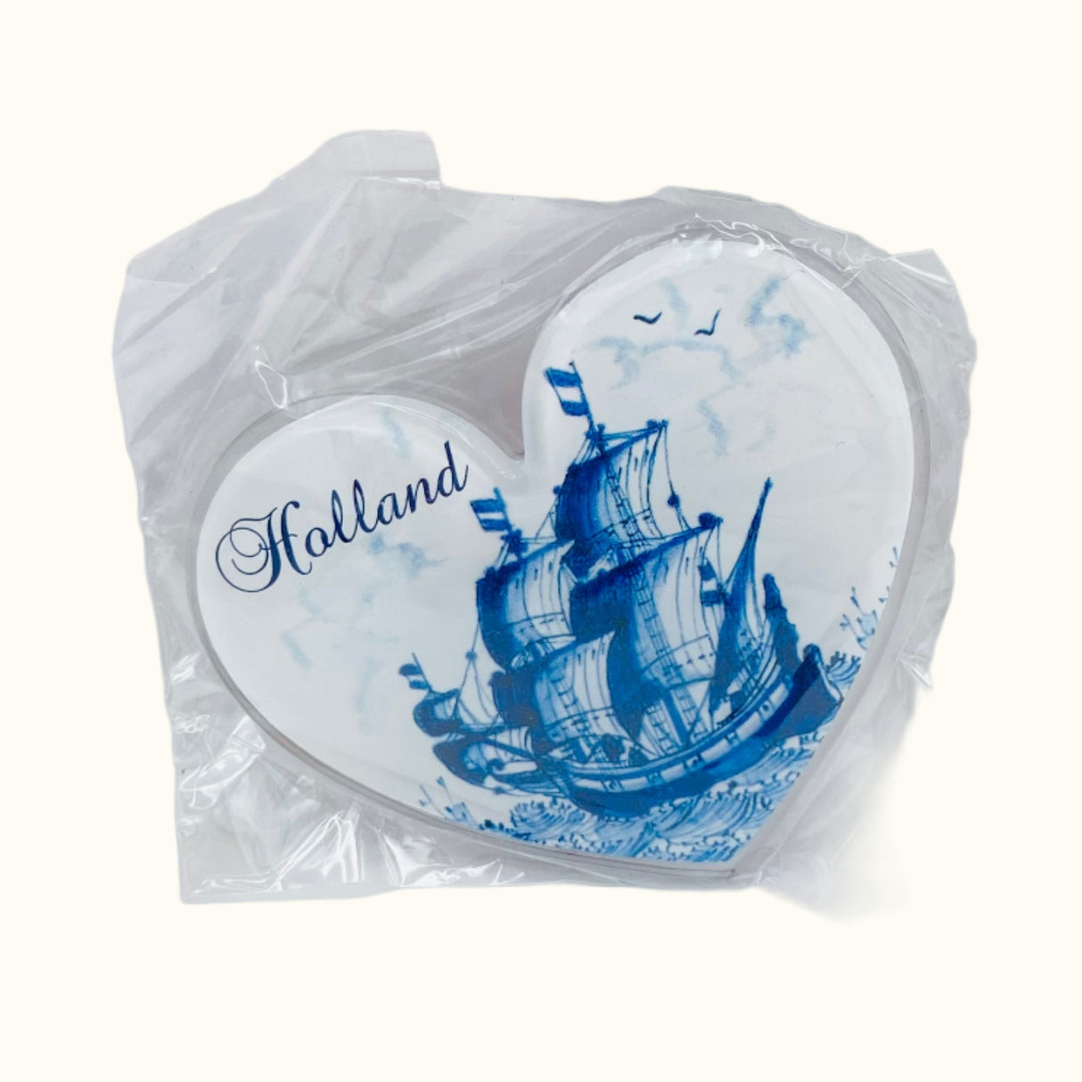 Aimant en forme de cœur – Souvenir de bateau bleu