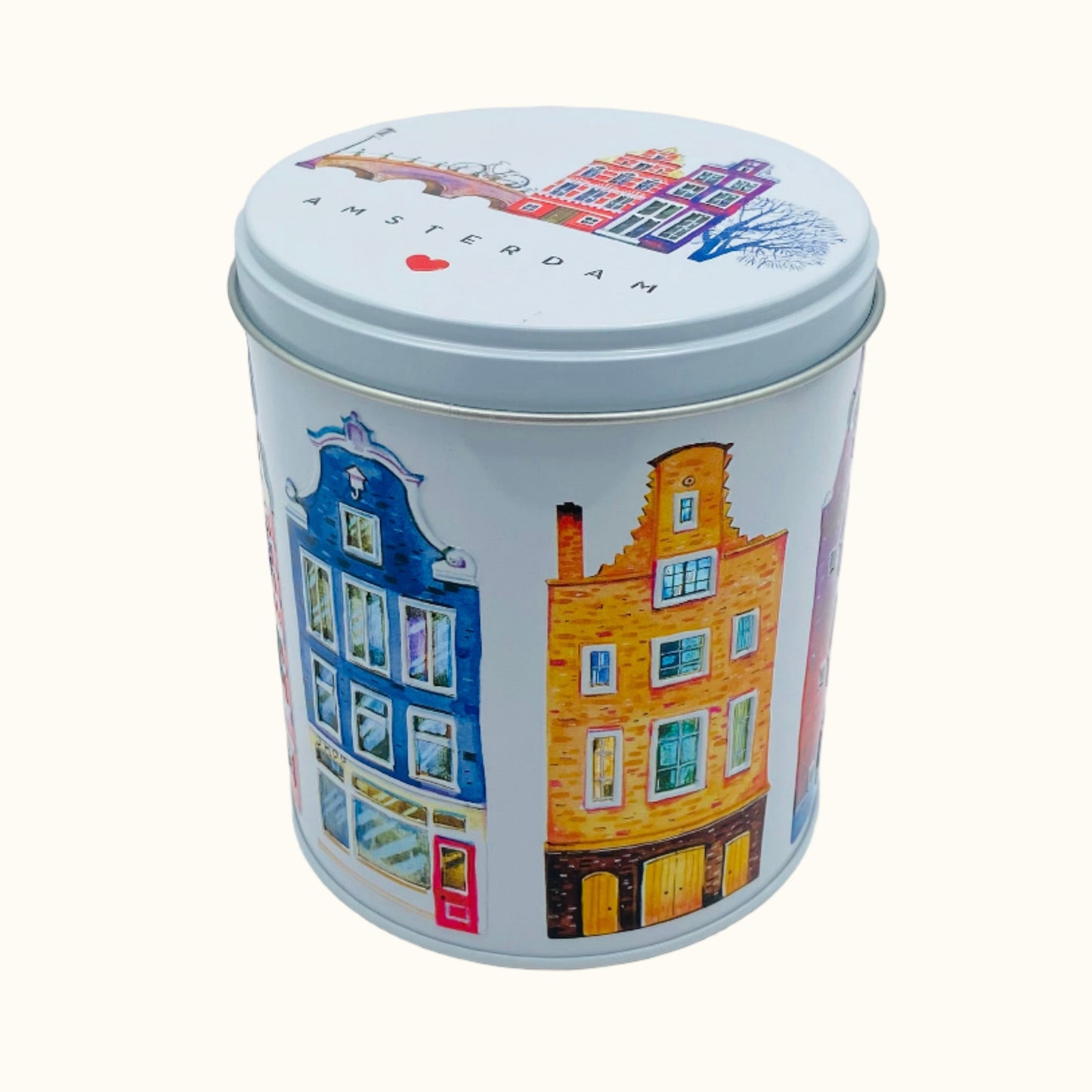 Storage Tin Amsterdam Houses Embossed