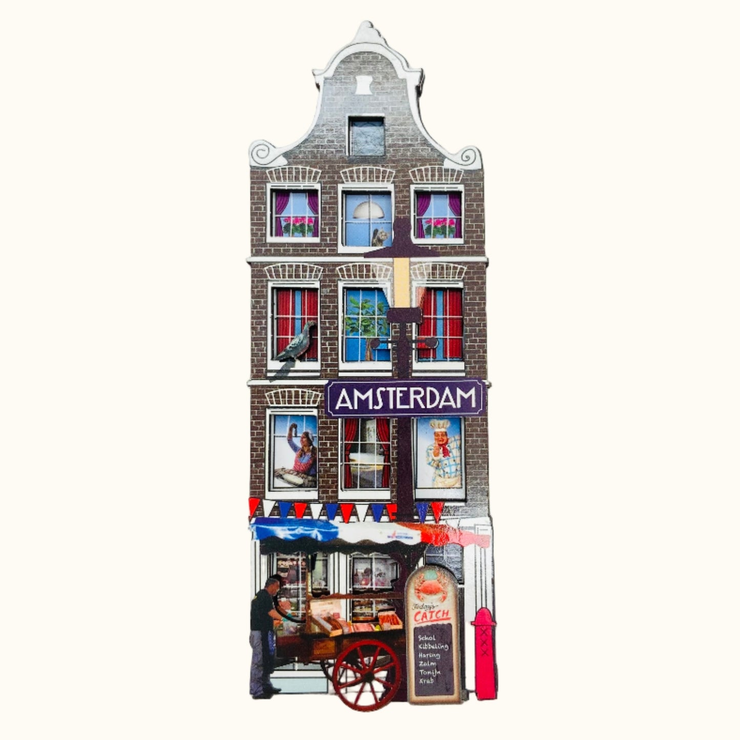 3D Amsterdam Fish House Magnet