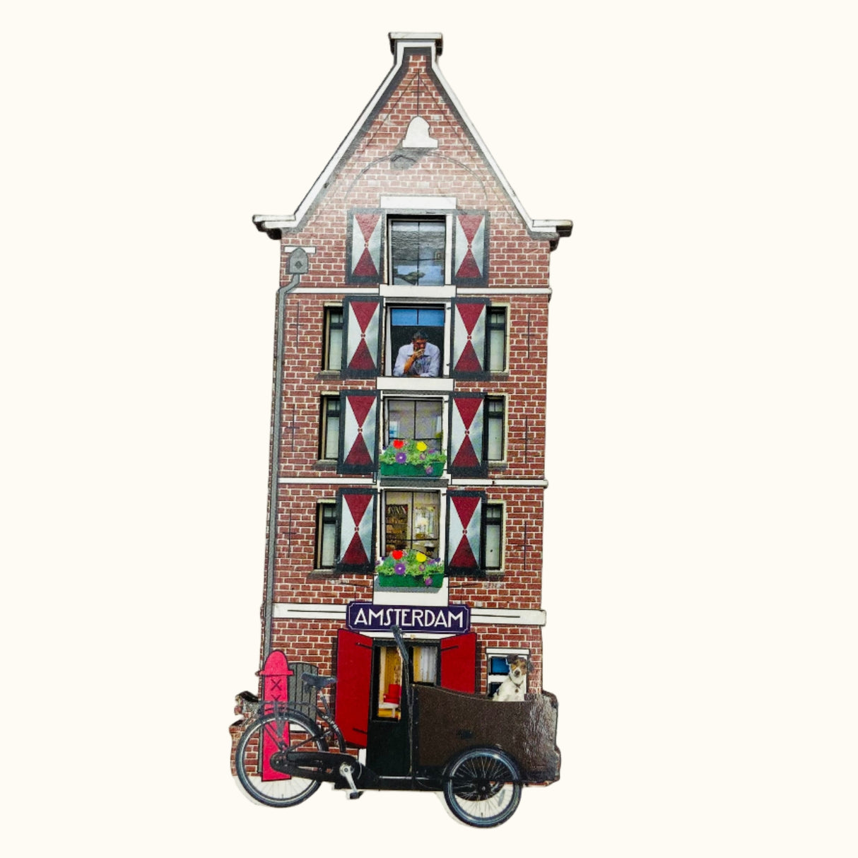 Aimant pour vélo cargo d'entrepôt 3D Amsterdam