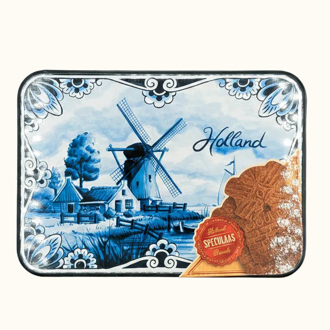 Speculaas Tin Delft Blue Holland Incl. Speculaas Biscuits
