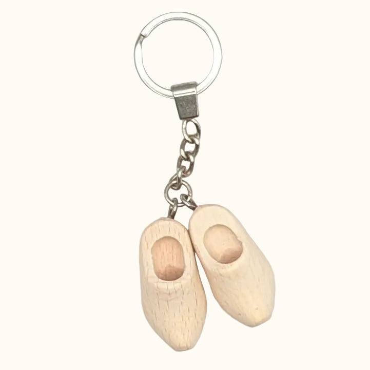 Dutch Groceries TWO Wooden Shoe Keychain