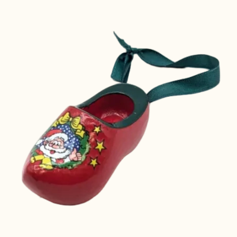 Sabot de Noël en bois verni de 8 cm, épicerie néerlandaise