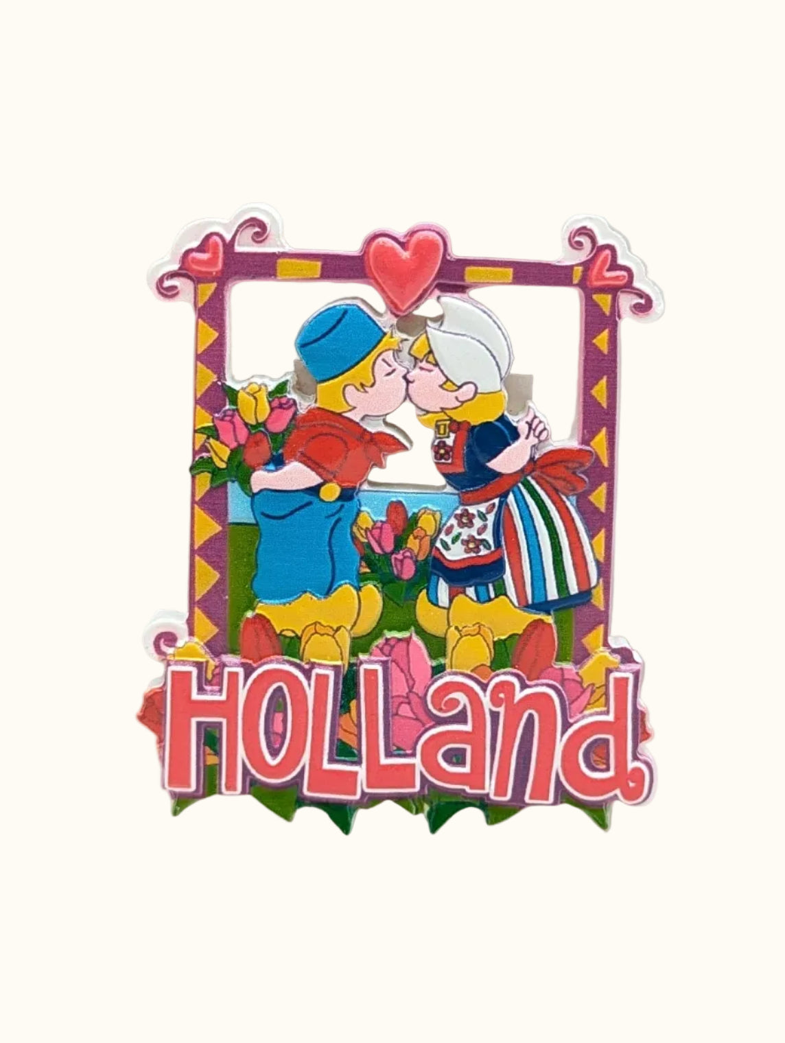 Polyprint Magnet Frame Kissing Couple Holland