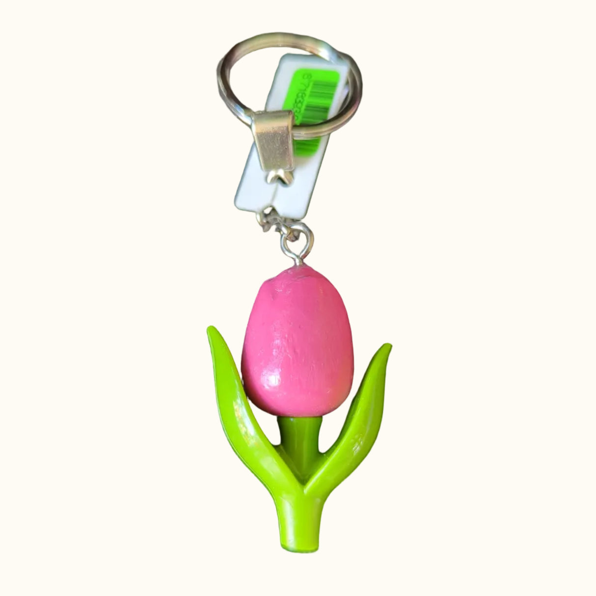 Sleutelhanger met tulp en blaadjes van Dutch Grocery