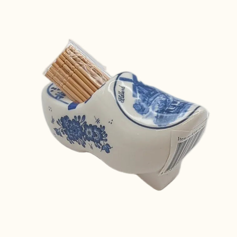Toothpicks Box Clog Shape Dutch Blue