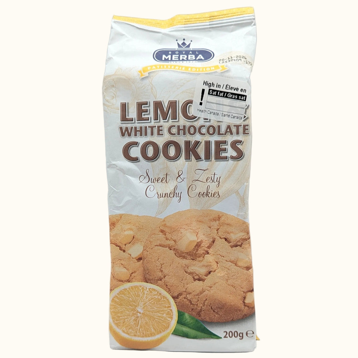 Merba Lemon & White Chocolate Cookies 200g