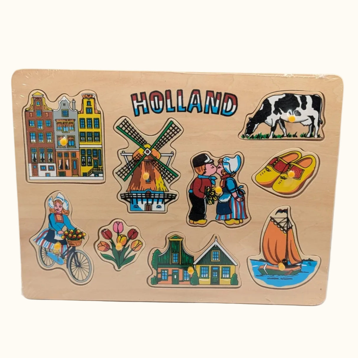 Wooden Puzzle Retro Design Holland