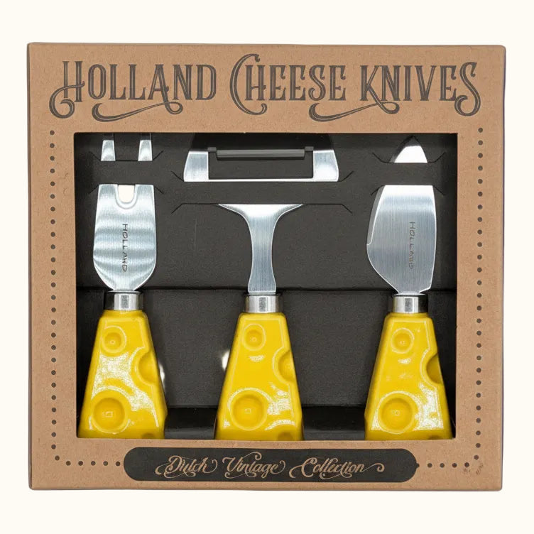 Cheese Knives Gift Set Yellow Holland