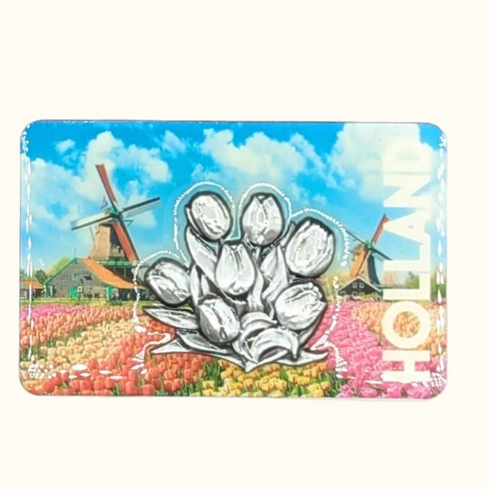 MDF/Metal Magnet Bunch Of Tulips Holland