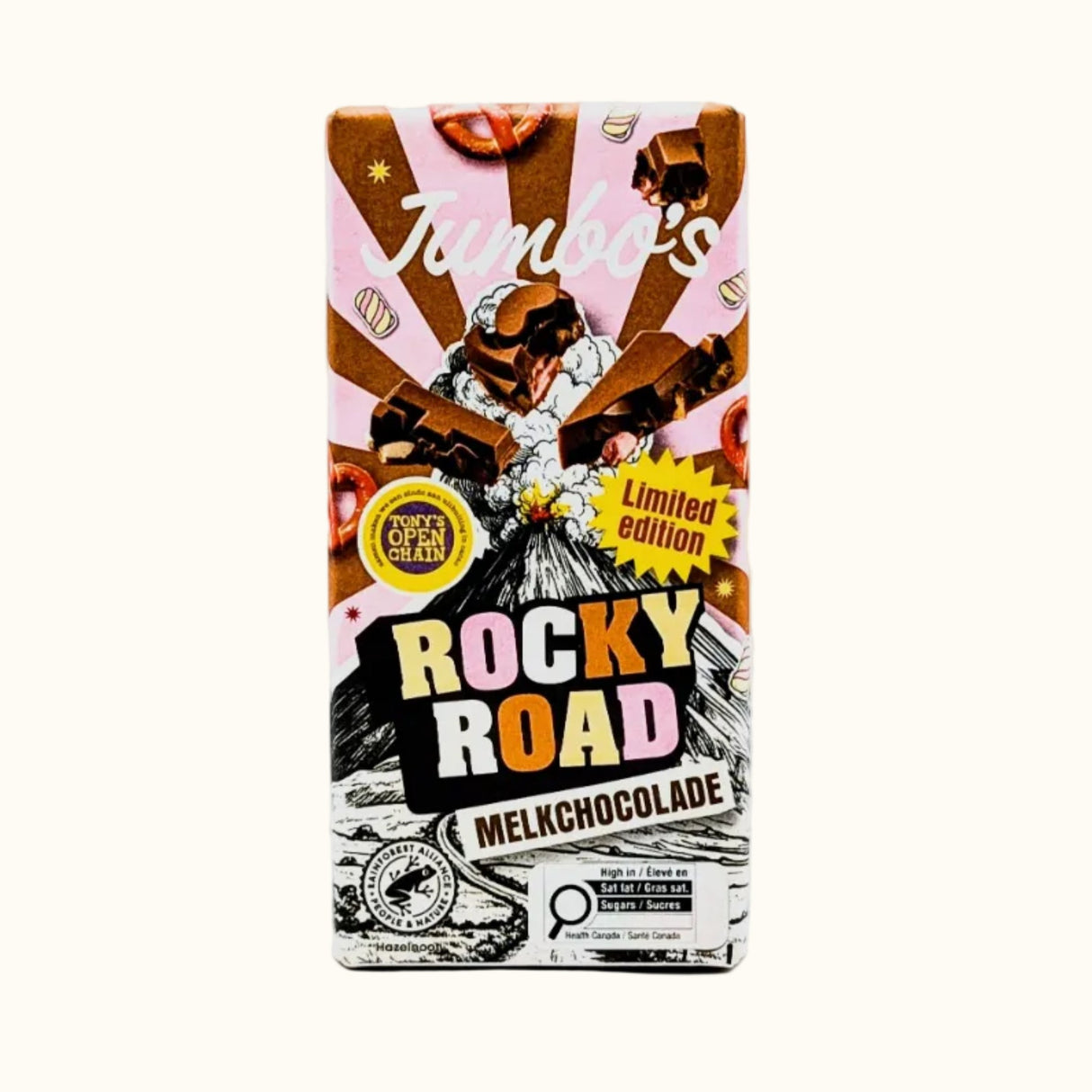 Jumbo's Milk Chocolate Rocky Road with Cruncy and Chewy Sweet Salty Bits 140g
