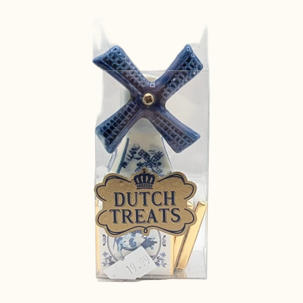 Dutch Delft Blue Windmill With Chocolates