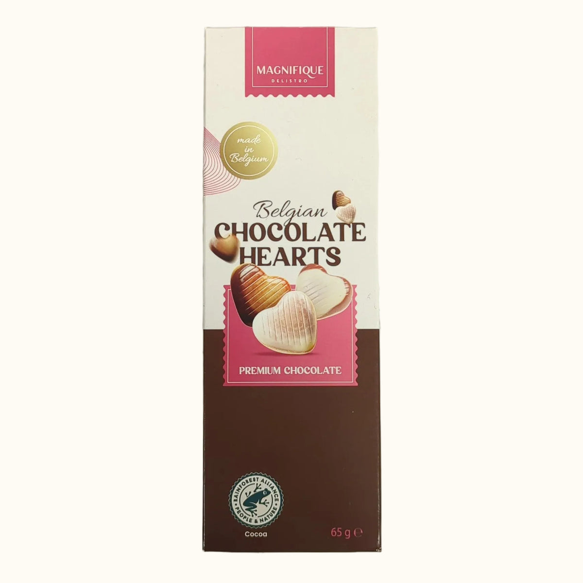 Magnifique Belgian Chocolates Hearts 65g