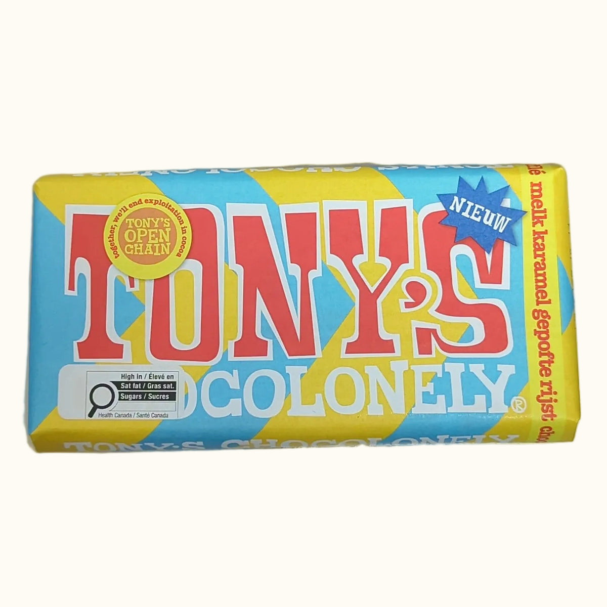 Tony's Chocolonely Milk with Caramel & Puffed Rice 180g