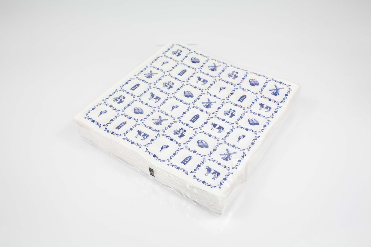 Napkins 3 Layer Delfts Blue Tiles