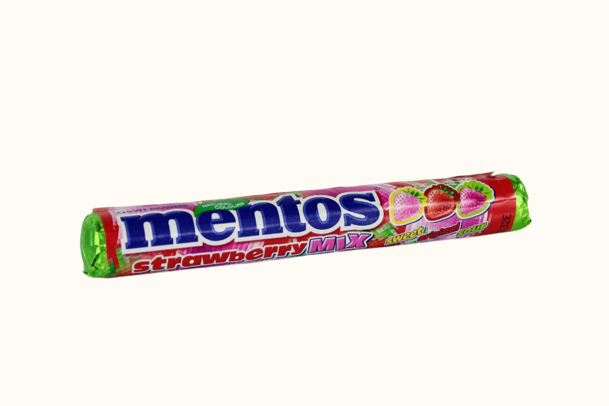 Mentos Aardbeienmix Rol 37,5 g