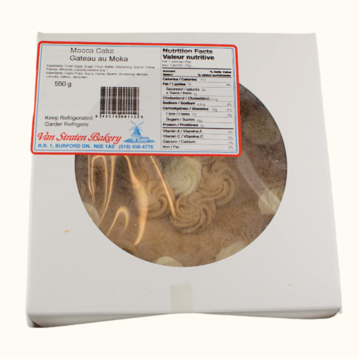 Van Straten Mocca Cake Round 550g