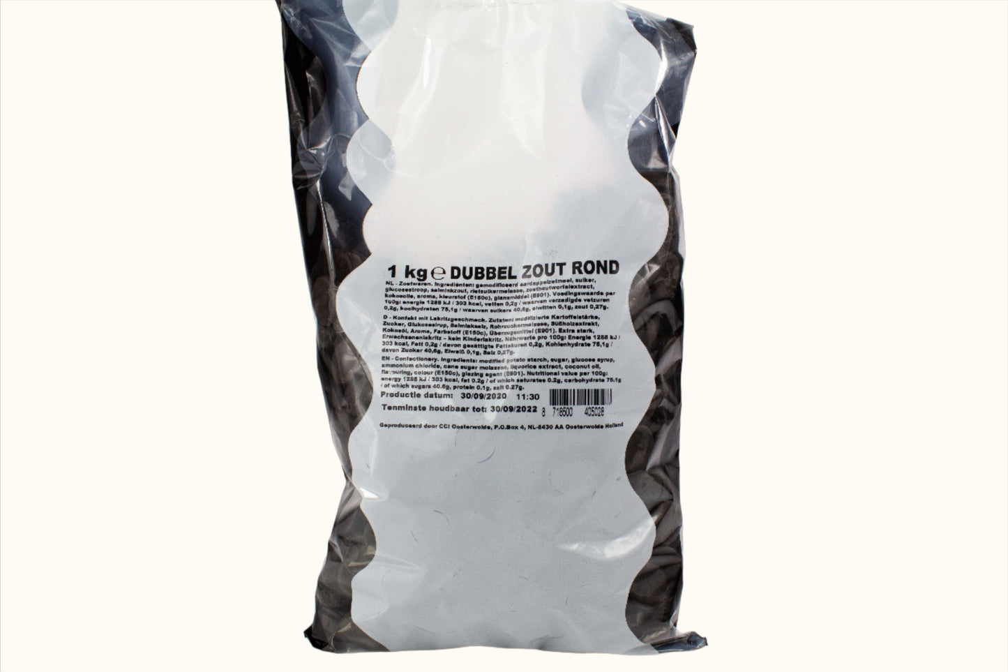 Dutch Licorice Double Salt Rounds Bag 1kg