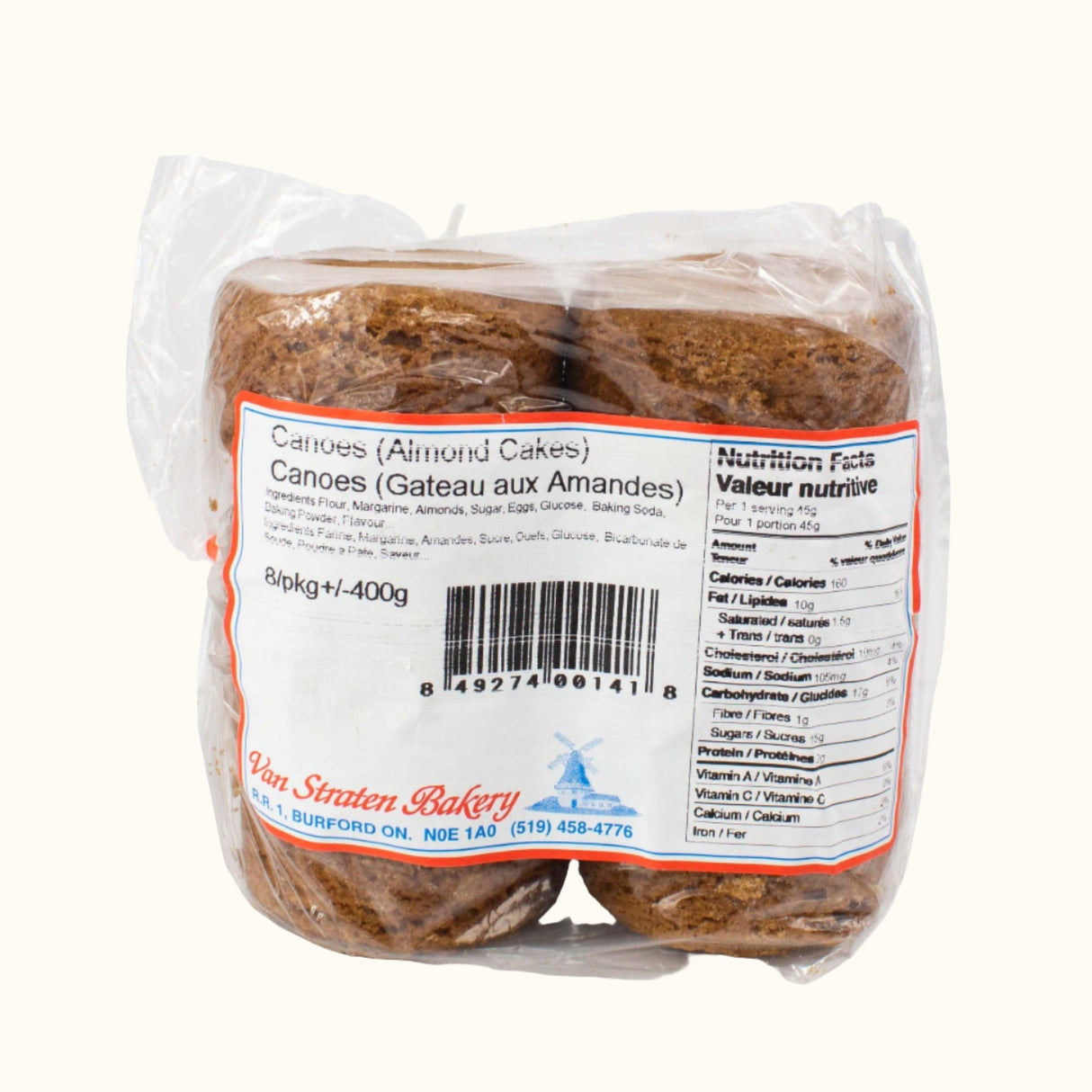 Van Straten Bakkerij Kano's Amandelkoekjes 8st 400g
