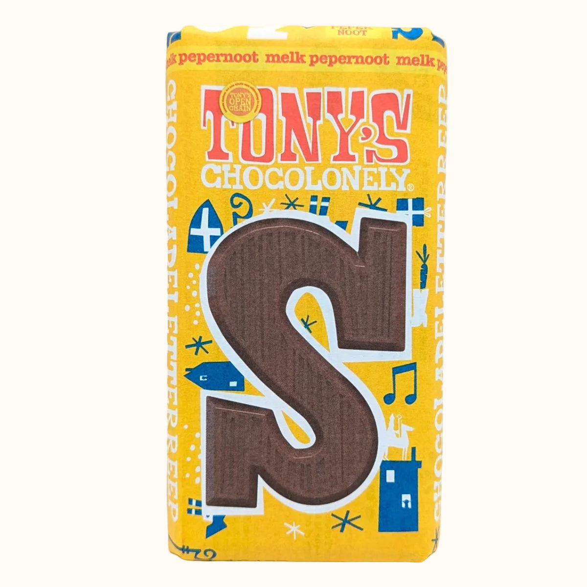 Tony's Chocolonely Milk Pepernoot Chocolate Letters S 90g
