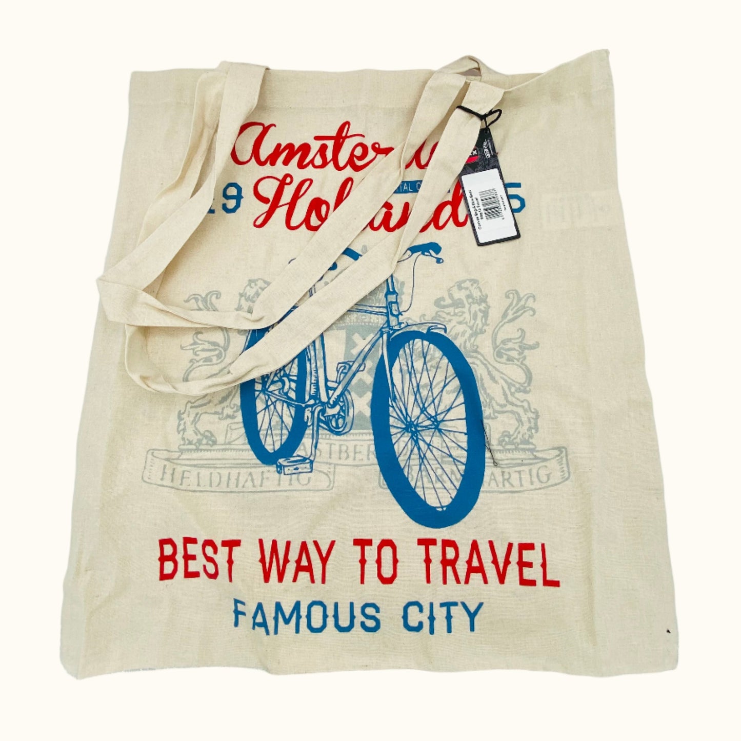 Canvas Bag Amsterdam “Best Way to Travel”