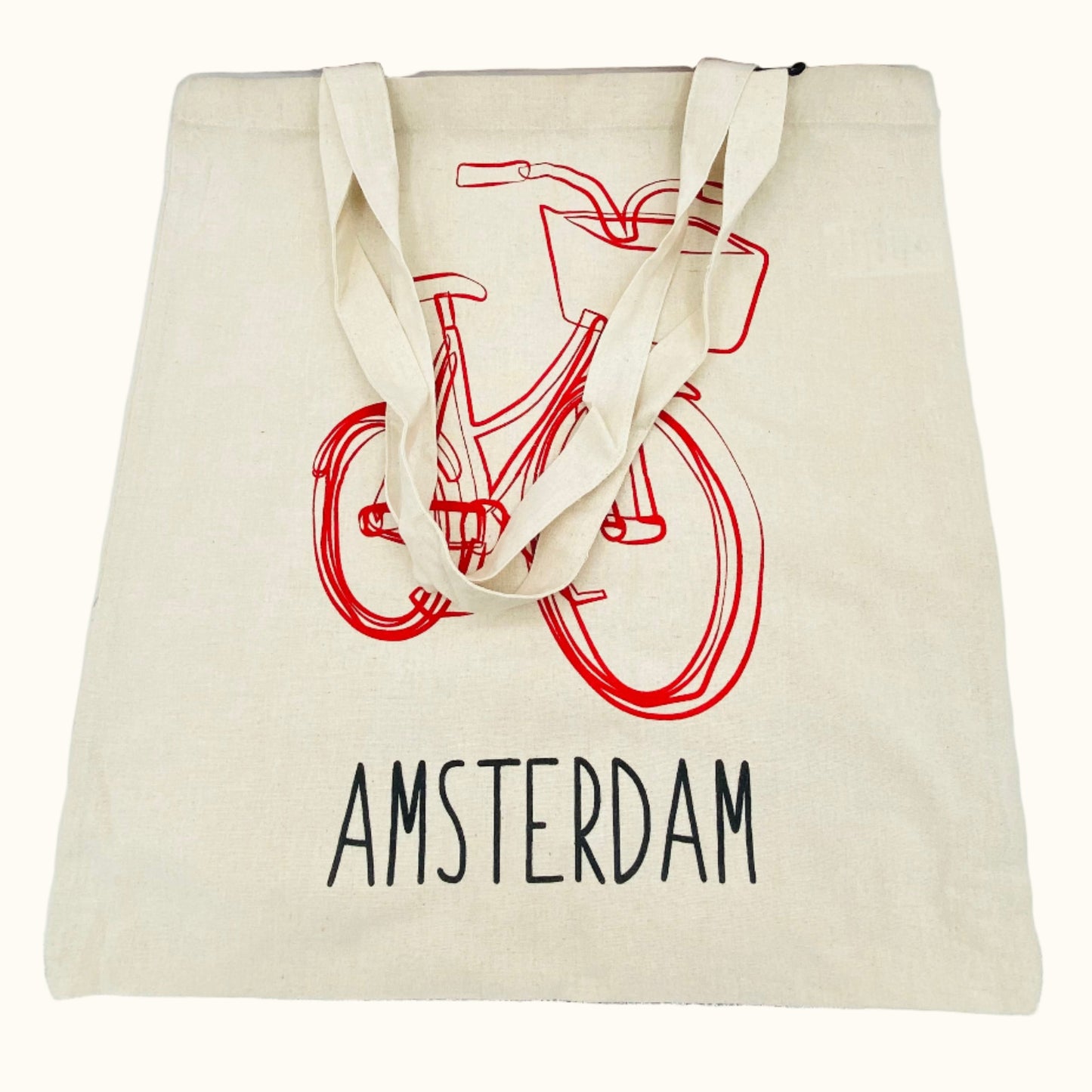 Canvas Bag Amsterdam Bike Red