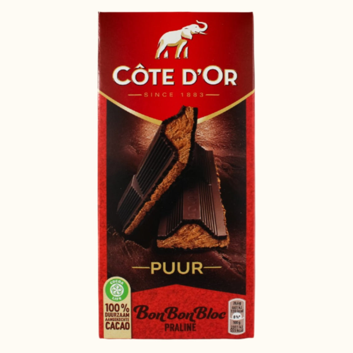 Côte D'or Bon Bon Bloc Praliné Noir 200g