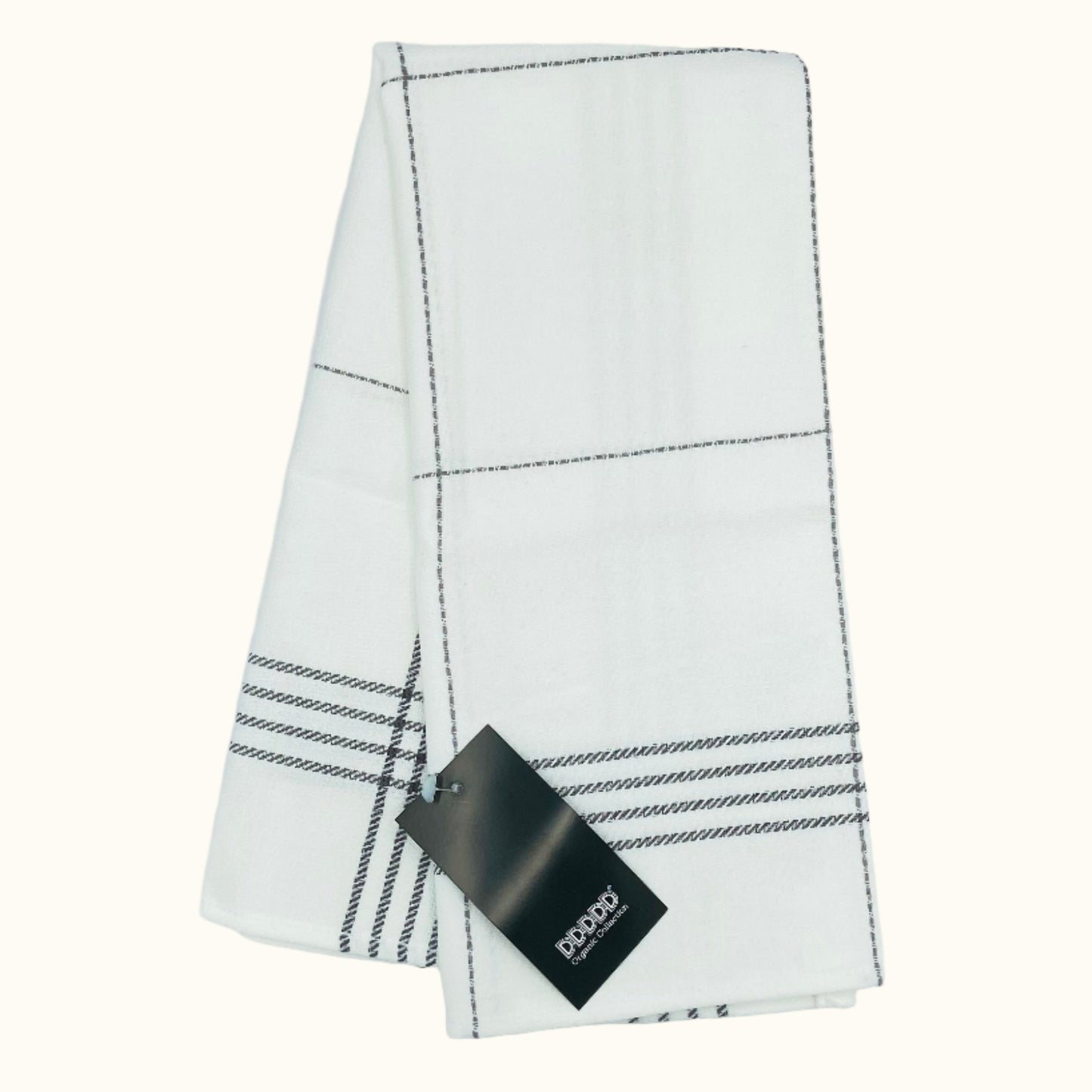 DDDDD ZW/Bont Taupe Keukendoek 50x55cm