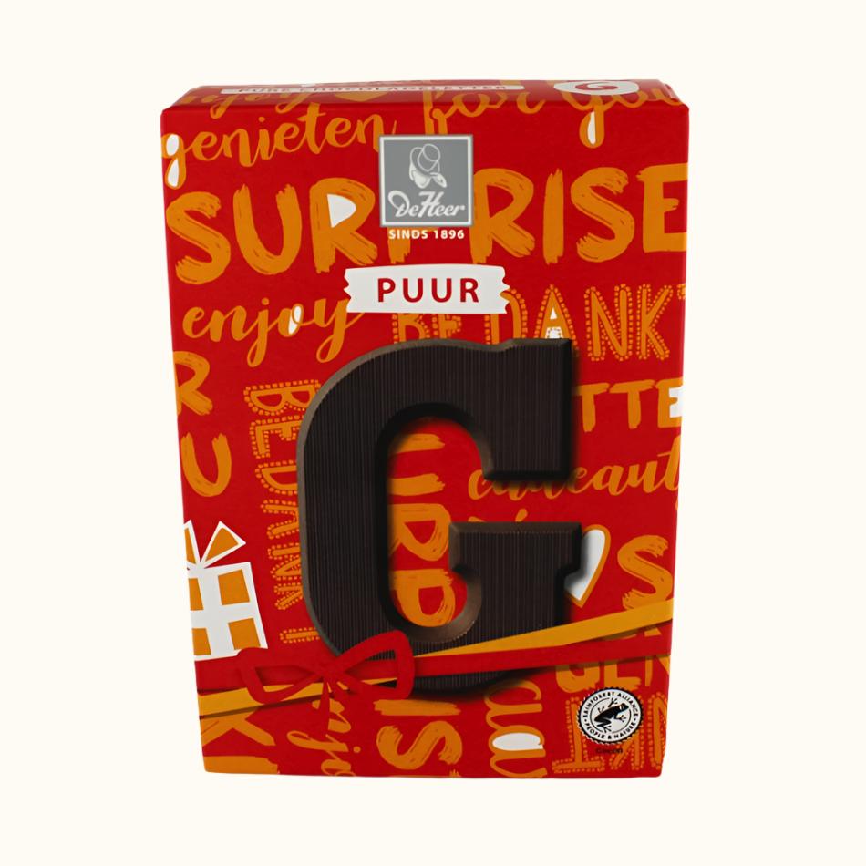 De Heer Chocolate Letters 65g (Milk, Dark or White)