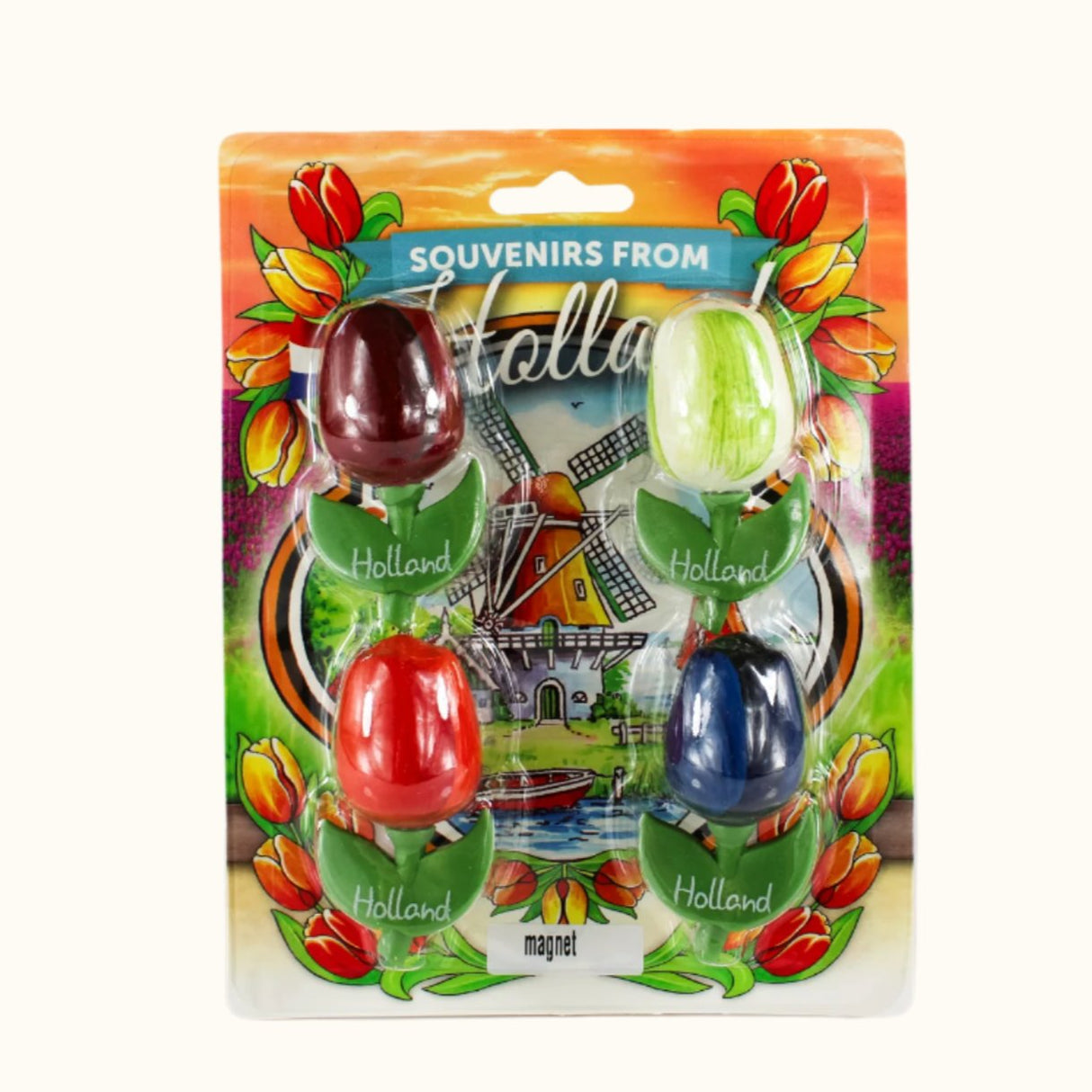Blister 4 Magnets Tulips