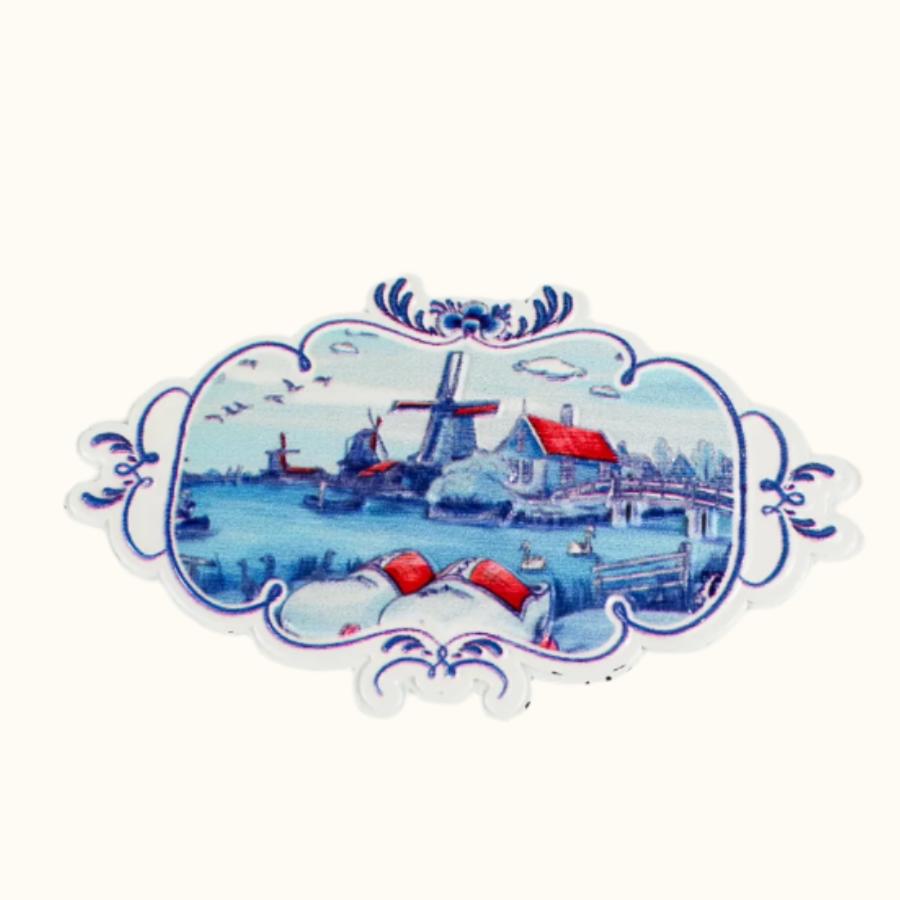 Magnet Delft Blue Windmill Wooden Shoe