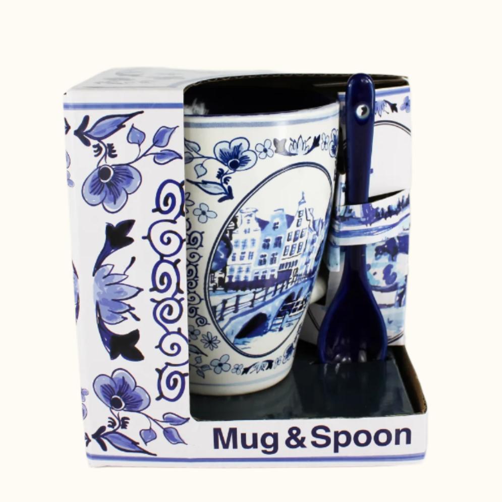 Mug and Spoon Amsterdam Delft Blue