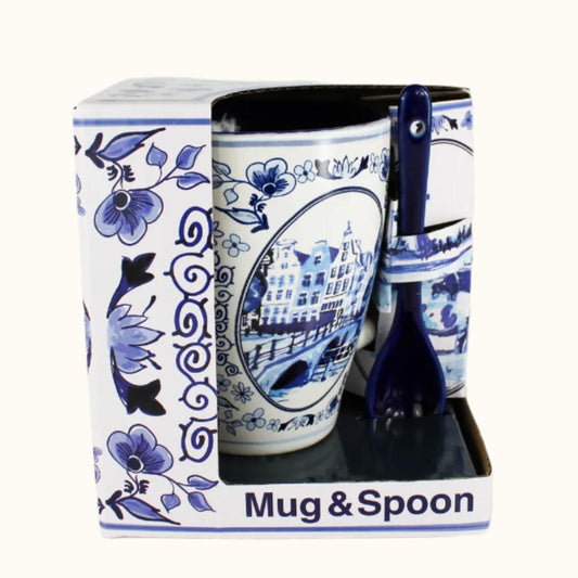 Mug and Spoon Amsterdam Delft Blue